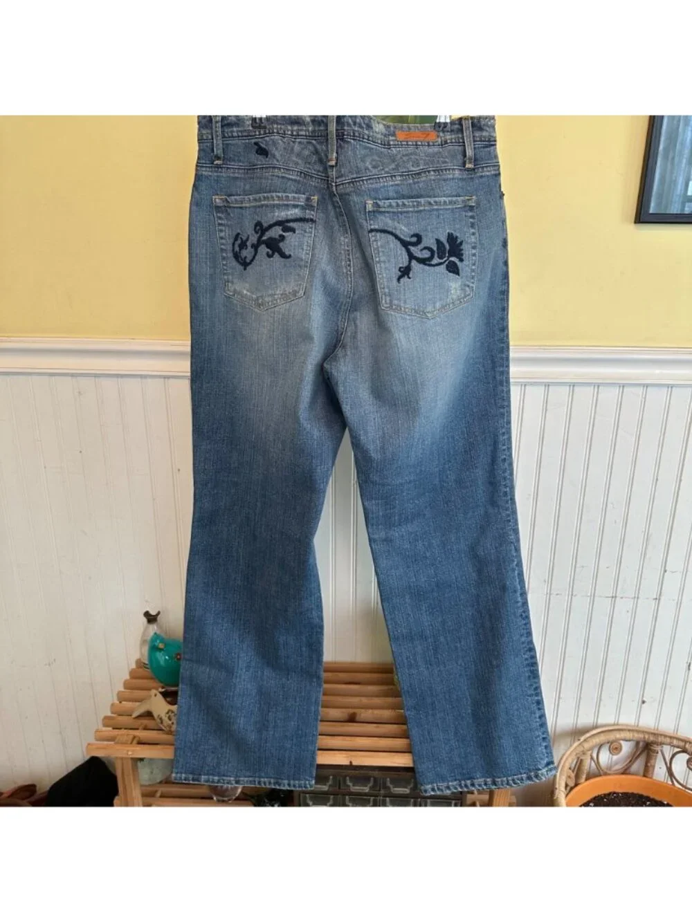 Seven7 Premium Denim Jeans Womens Size 18 Embroidered Blue - Picture 2 of 8